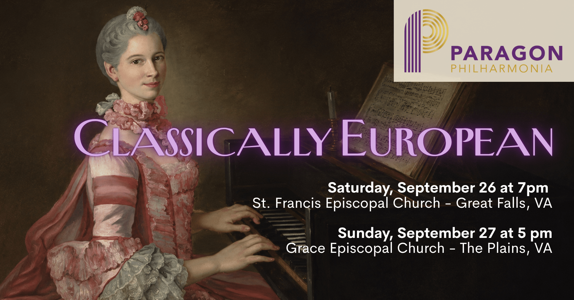 Paragon Philharmonia Classically European concert graphic