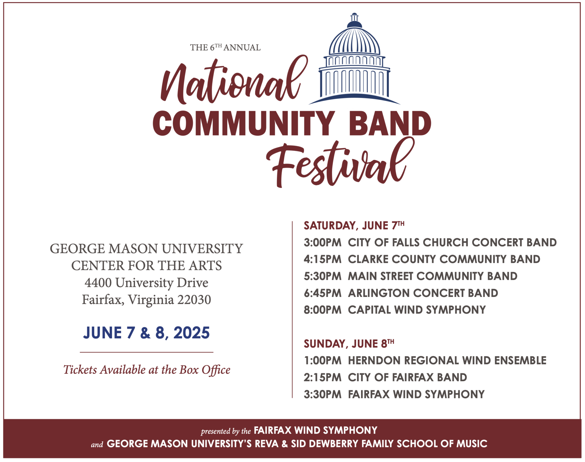 City of Fairfax Band, “National Community Band Festival”, @GMU