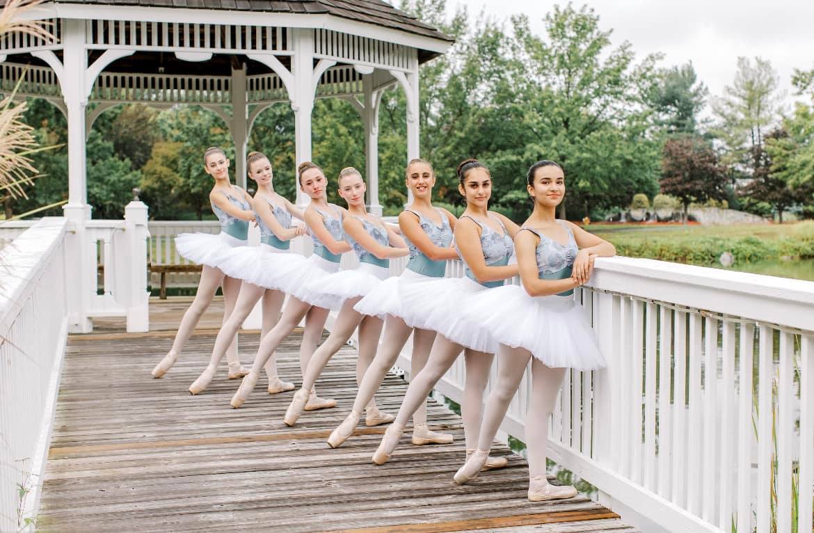 The dancers of the Fairfax Ballet, photographed outdoors in white tutus