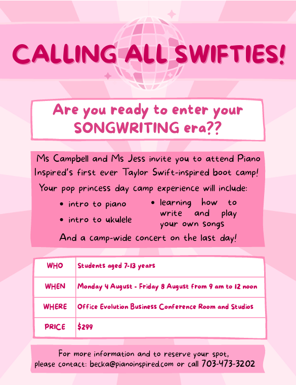 Piano Inspired – Taylor Swift-Inspired Boot Camp