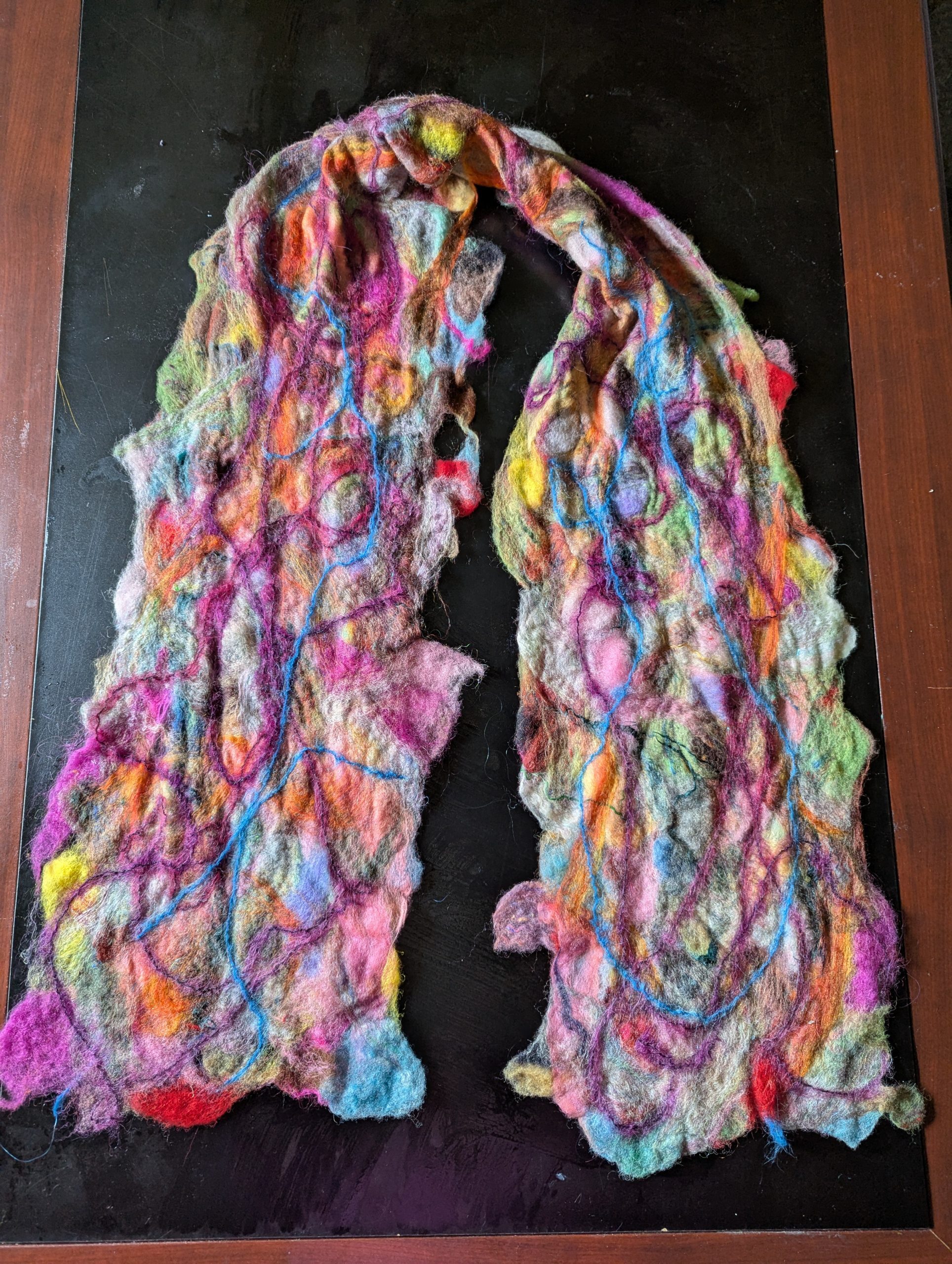 Class: MAKE A SCARF WITH WOOL, SOAP, WATER AND LOTS OF WORK!
