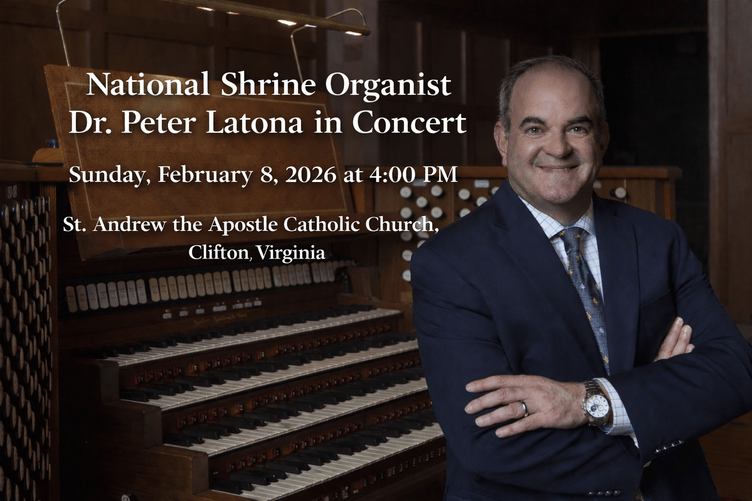 National Shrine Organist Dr. Peter Latona in Concert on February 8