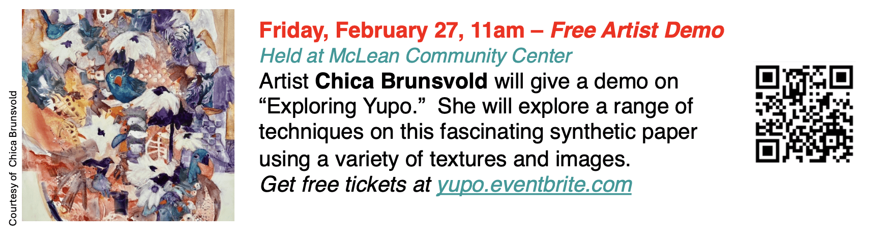 Exploring Yupo with Chica Brunsvold–Free Artist Demonstration