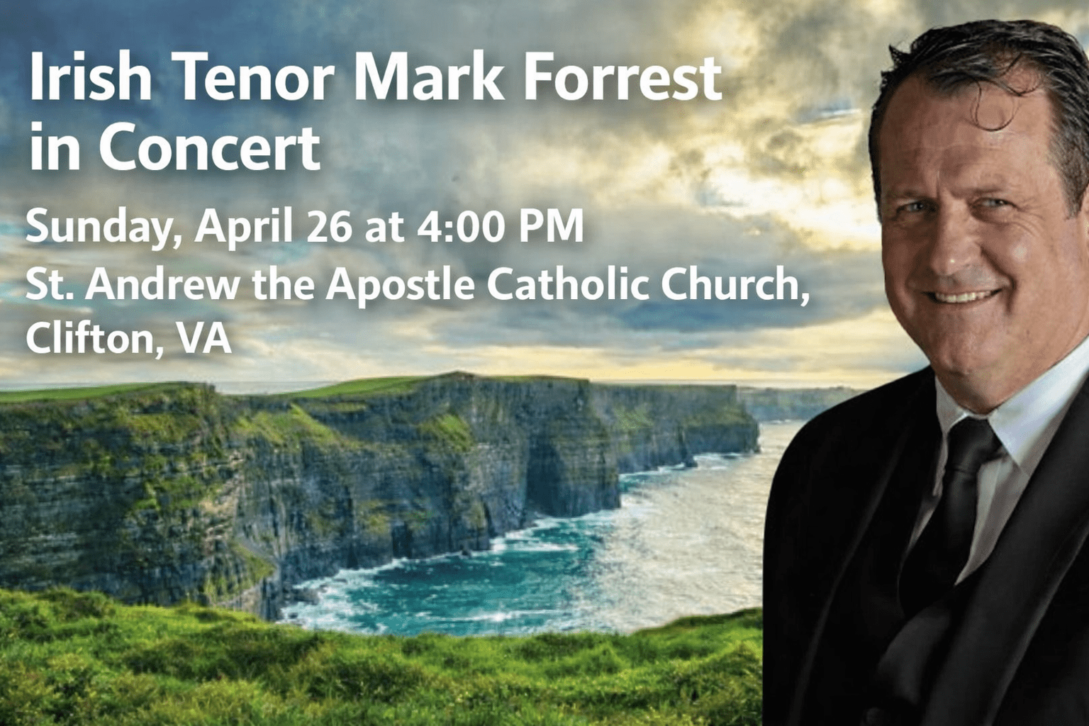Come and be Inspired! Mark Forrest in Concert in Clifton on April 26 at 4:00 PM