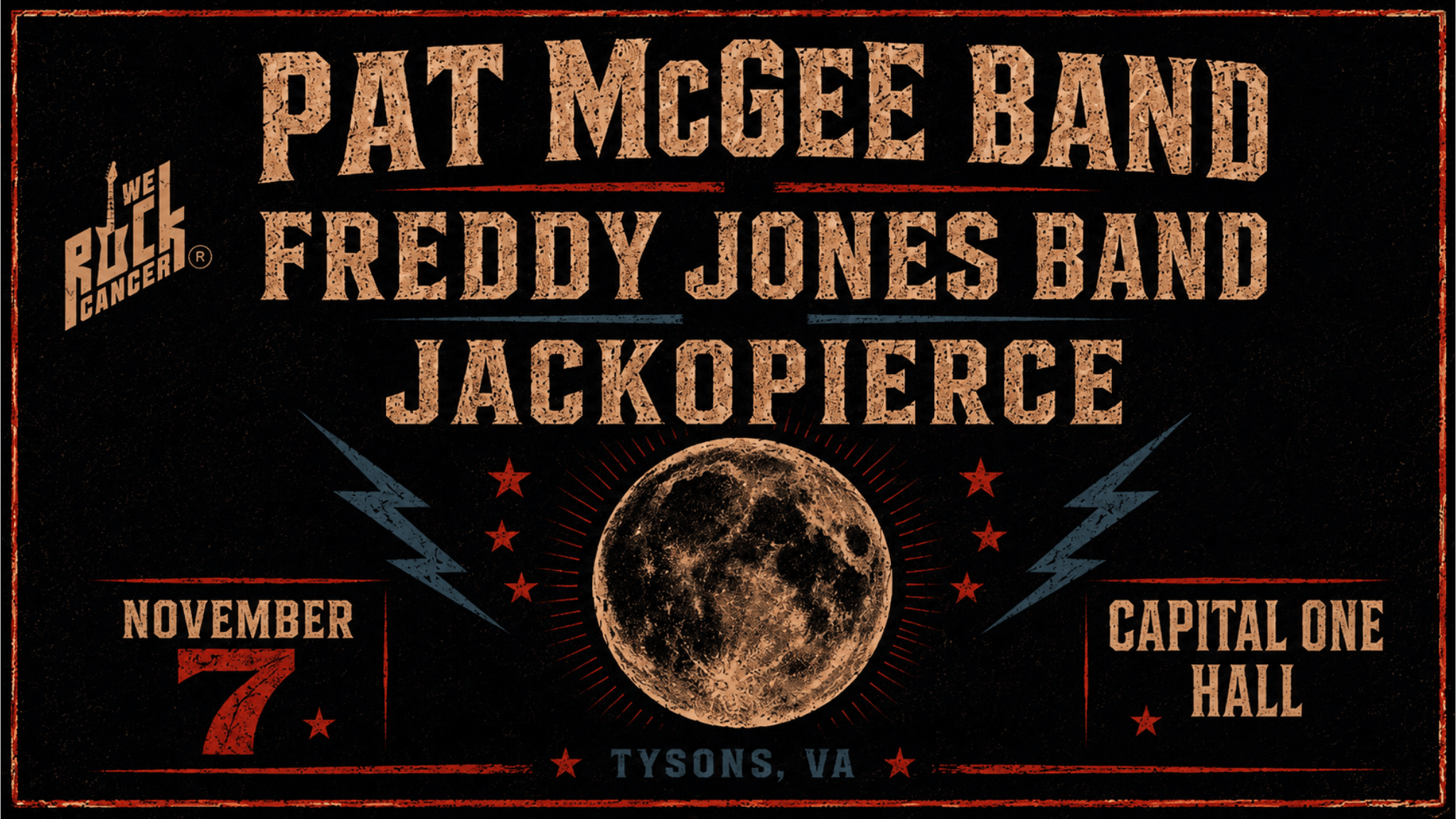 We Rock Cancer Presents: Pat McGee Band w/ Freddy Jones Band and Jackopierce