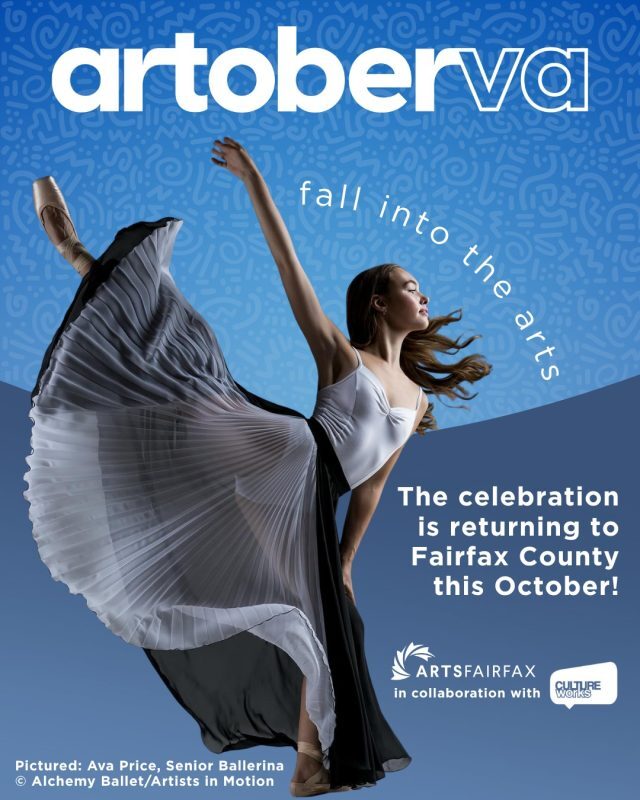We’re thrilled to announce that #artoberVA will be back and better than ever! Fall into the arts with ArtsFairfax’s celebration of #NationalArtsAndHumanitiesMonth with exclusive events and offers all month long. 🎟️ 
 
Presented in collaboration with @cultureworksrva, ArtsFairfax will showcase free events and October-only discount offers from dozens of local artists and arts organizations in the Fairfax region. 

Are you an artist or arts organization looking to participate in this year’s artoberVA? It’s not too late to apply! Learn more and fill out our interest form at the link in our bio. 🔗 
 
Let the anticipation begin! 👀 
 
Pictured: Ava Price, Senior Ballerina (c) @alchemyballetacademy

#ArtsFairfax #artoberVA #NationalArtsAndHumanitiesMonth #LocalArts #DMVArts