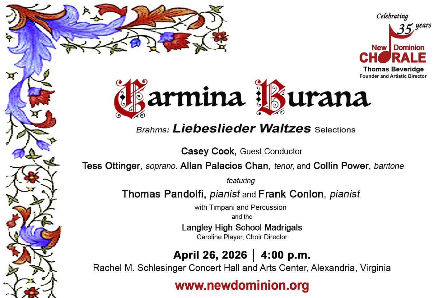 New Dominion Chorale Presents: Carmina Burana